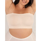Fixed cup large-sized bra, comfortable without loops, body-shaping silicone anti-slip strips, detachable shoulder straps for chest oothing