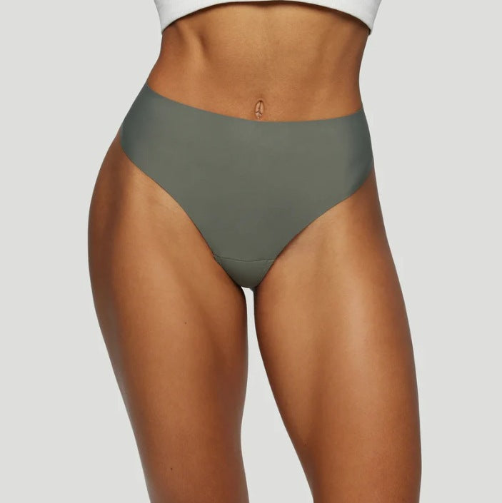 Tanga taille haute sans couture - Brun épicé