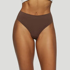 Tanga taille haute sans couture - Brun épicé