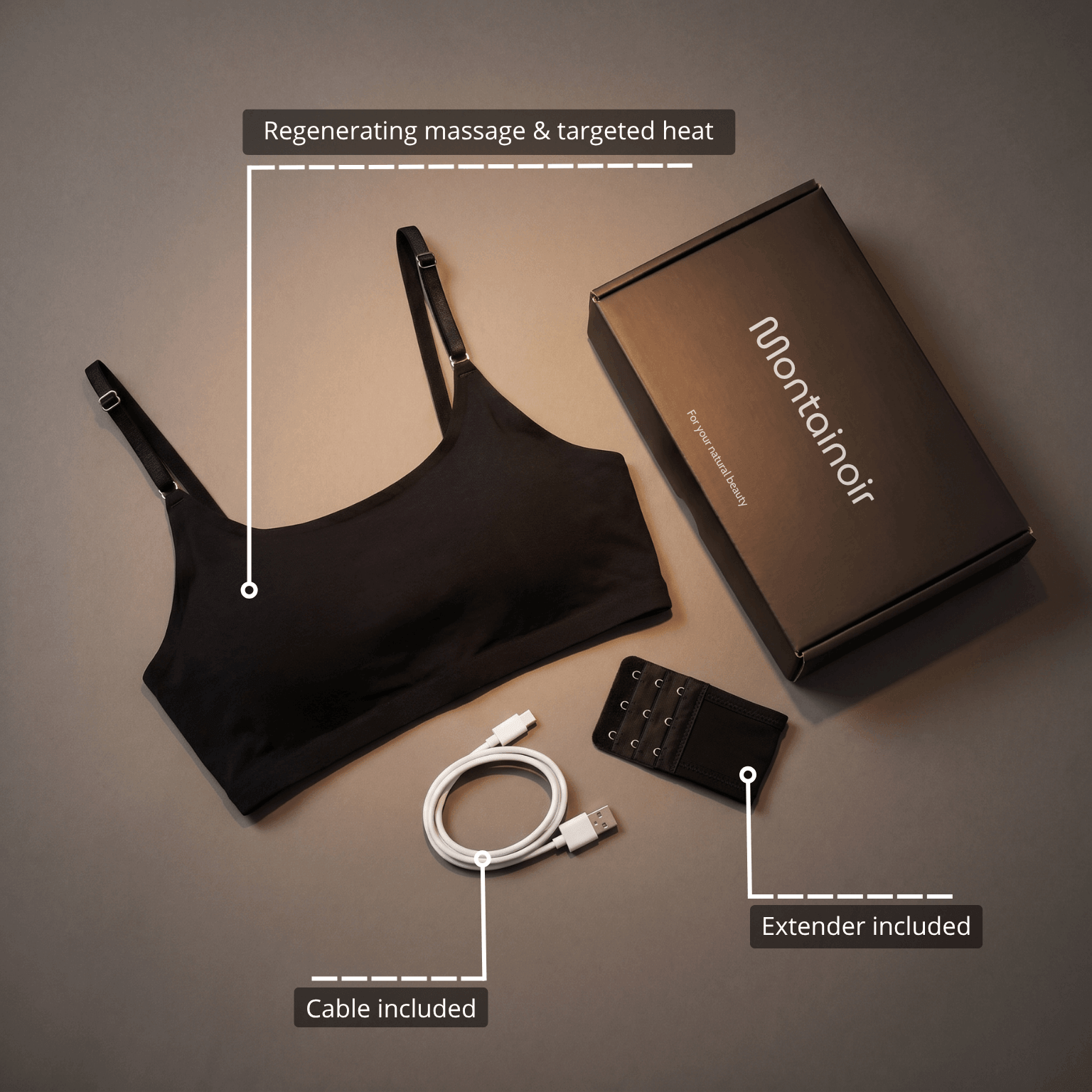 Montainoir™ Massaging & Shaping Bra – Black