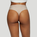 Seamless High-Waisted Thong – Nude Beige (No Camel Toe)