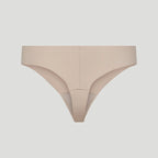 Seamless High-Waisted Thong – Nude Beige (No Camel Toe)