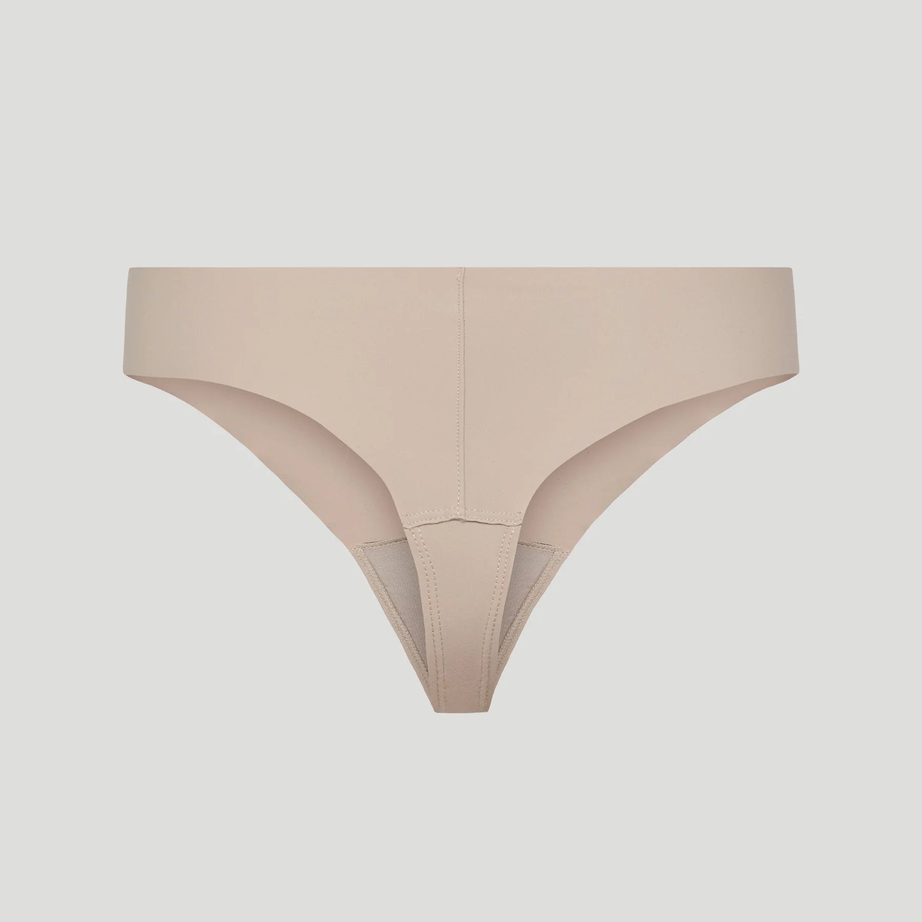 Seamless High-Waisted Thong – Nude Beige (No Camel Toe)