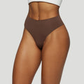 Seamless High-Waisted Thong – Spiced Brown (No Camel Toe)