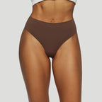 Seamless High-Waisted Thong – Spiced Brown (No Camel Toe)