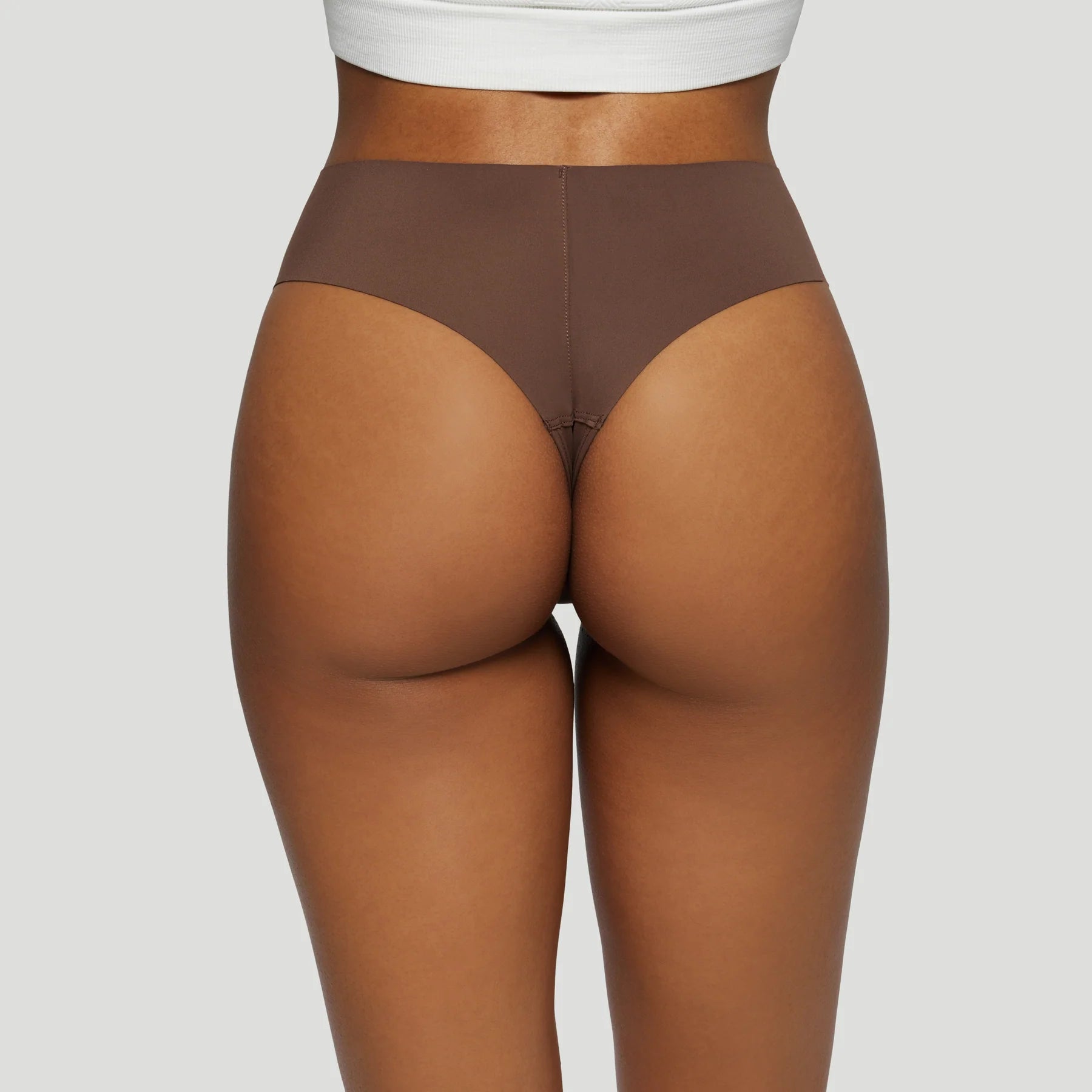 Seamless High-Waisted Thong – Spiced Brown (No Camel Toe)