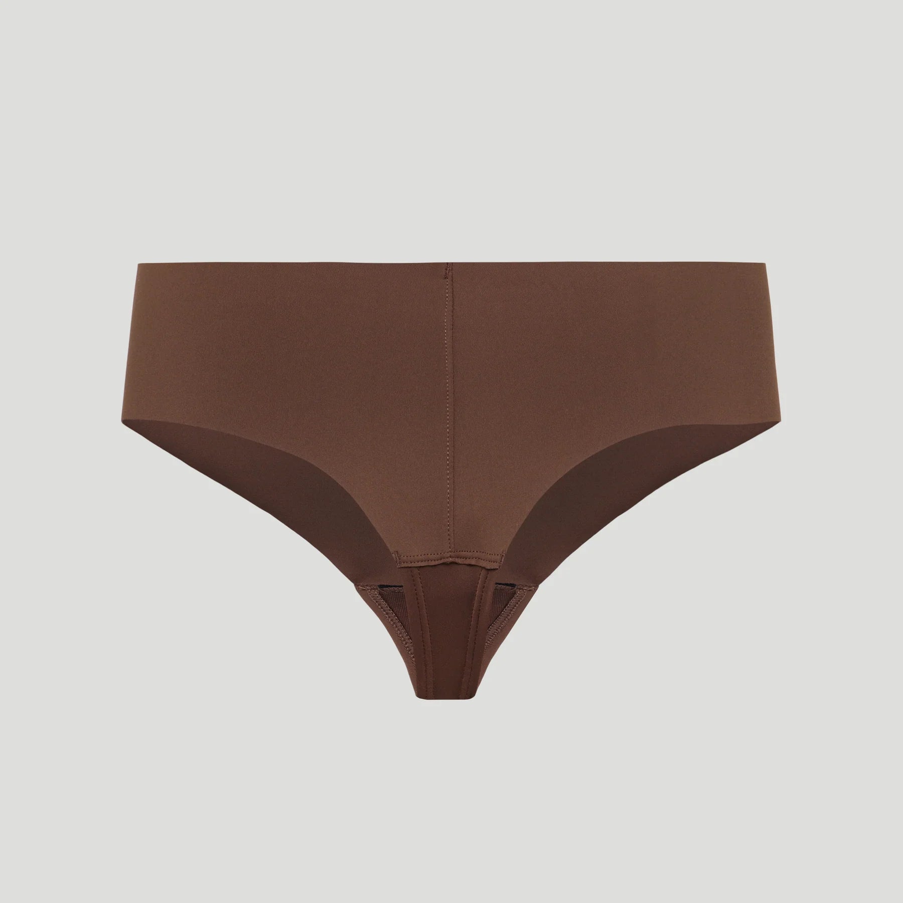 Seamless High-Waisted Thong – Spiced Brown (No Camel Toe)