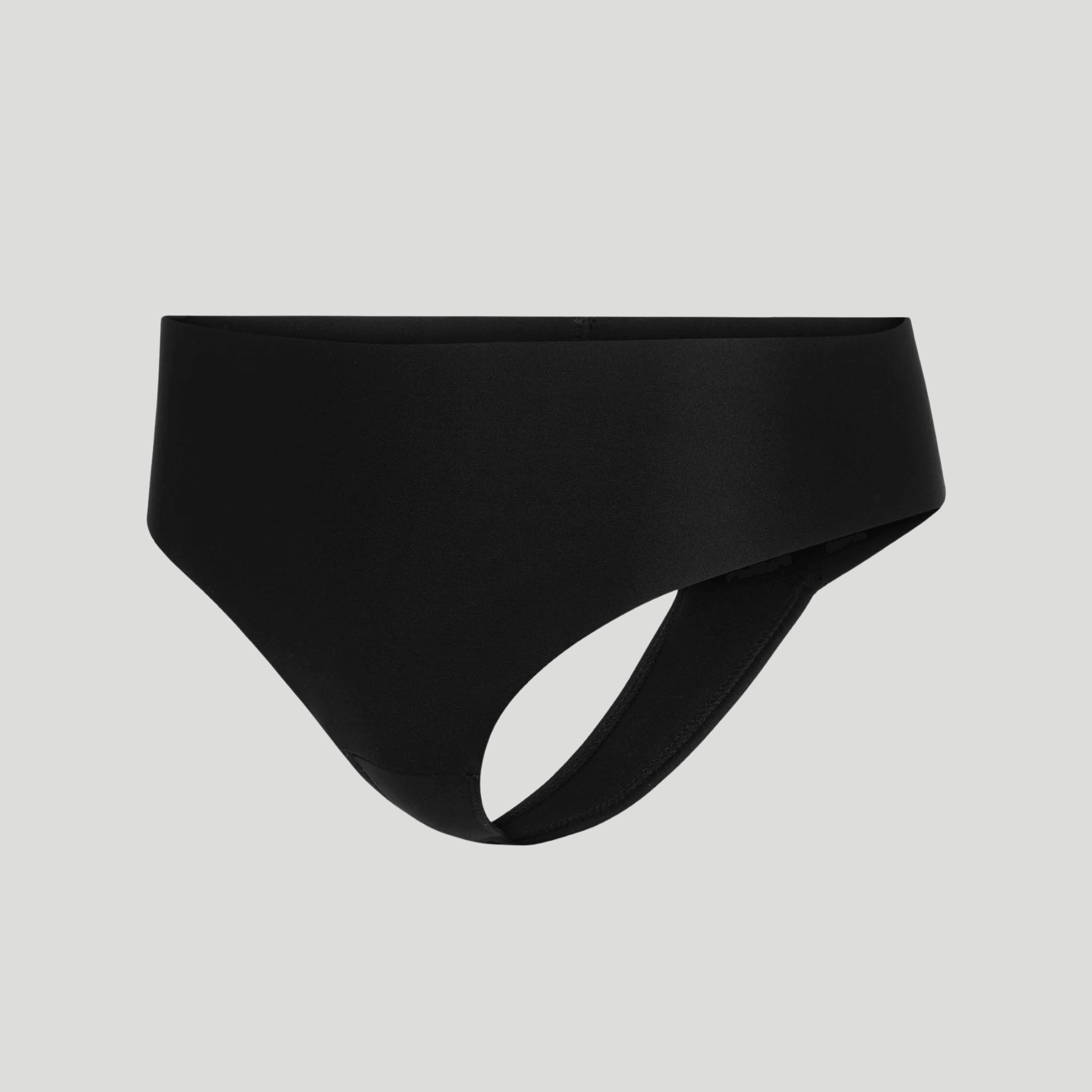 Seamless High-Waisted Thong – Onyx Black (No Camel Toe)