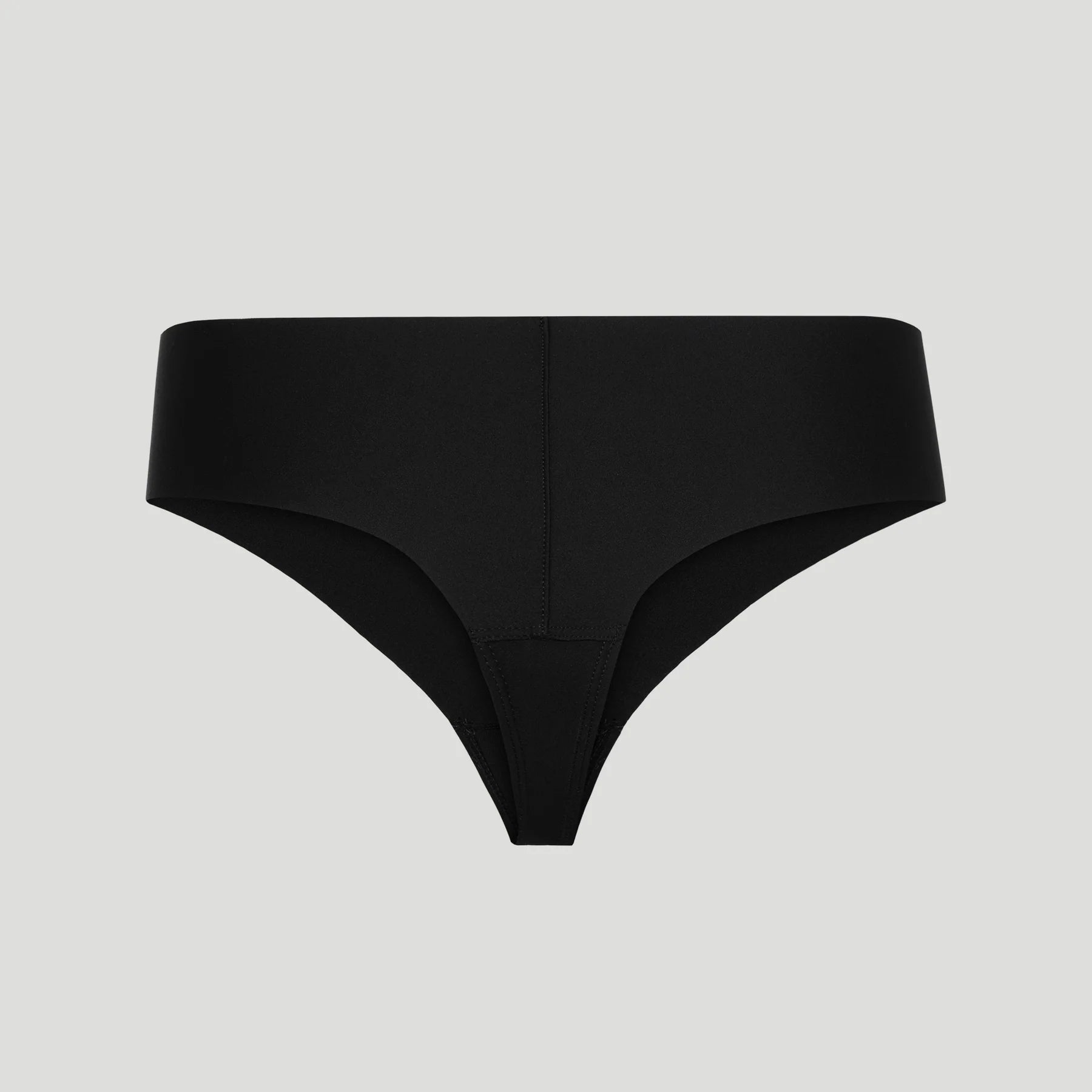 Seamless High-Waisted Thong – Onyx Black (No Camel Toe)