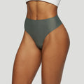 Seamless High-Waisted Thong – Forest Green (No Camel Toe)