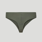 Seamless High-Waisted Thong – Forest Green (No Camel Toe)