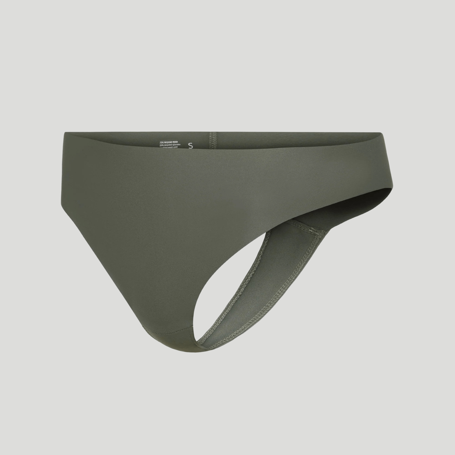 Seamless High-Waisted Thong – Forest Green (No Camel Toe)