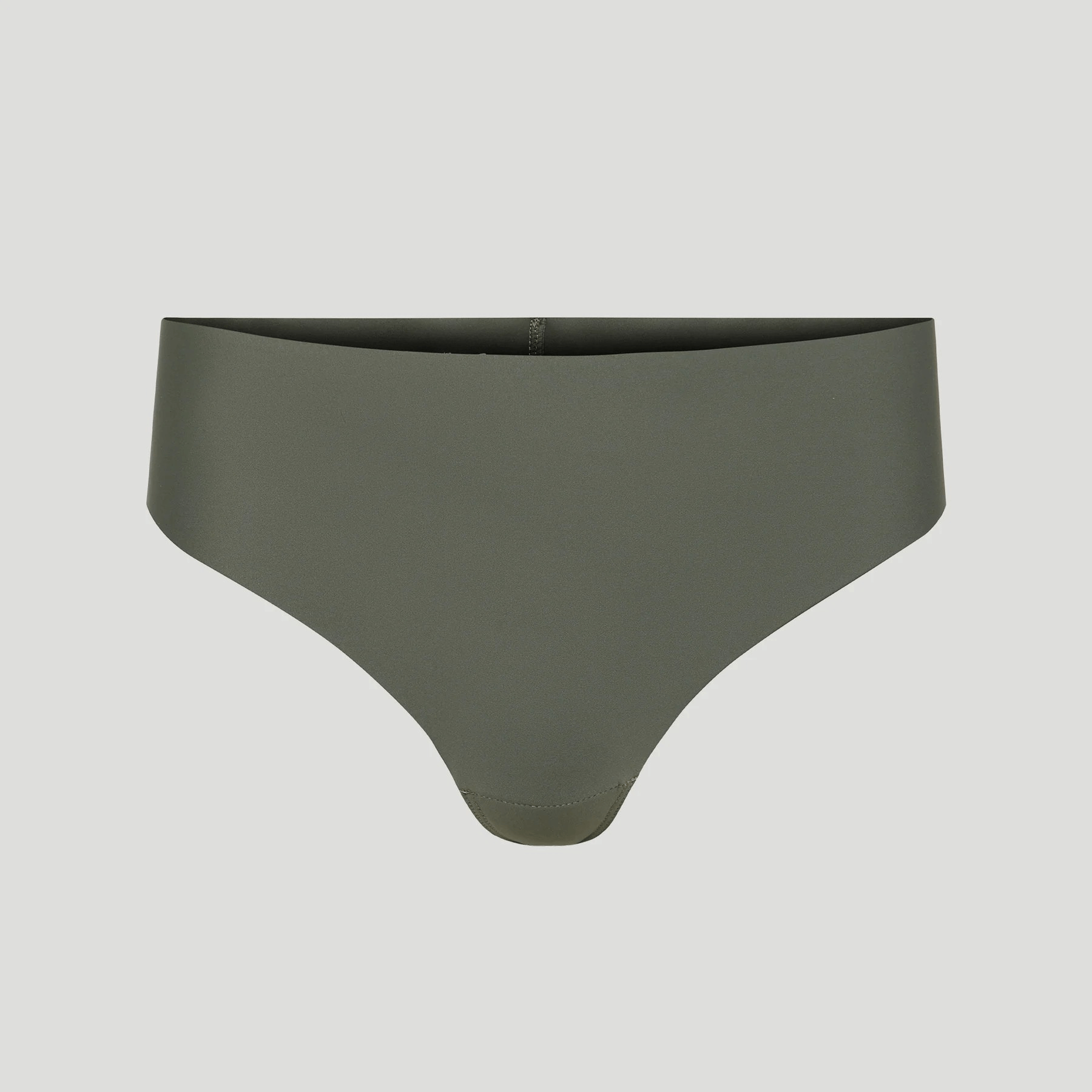 Seamless High-Waisted Thong – Forest Green (No Camel Toe)