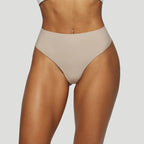 Tanga taille haute sans couture - Brun épicé